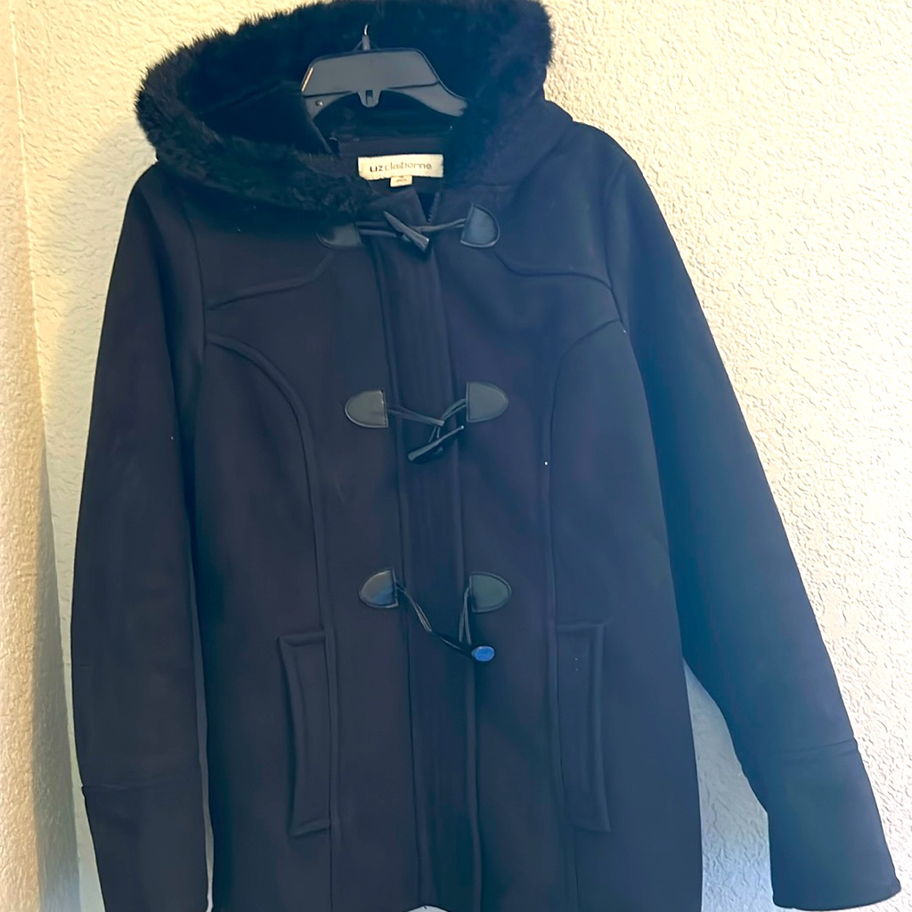 Liz Claiborne Faux Fur Suede Winter Coat